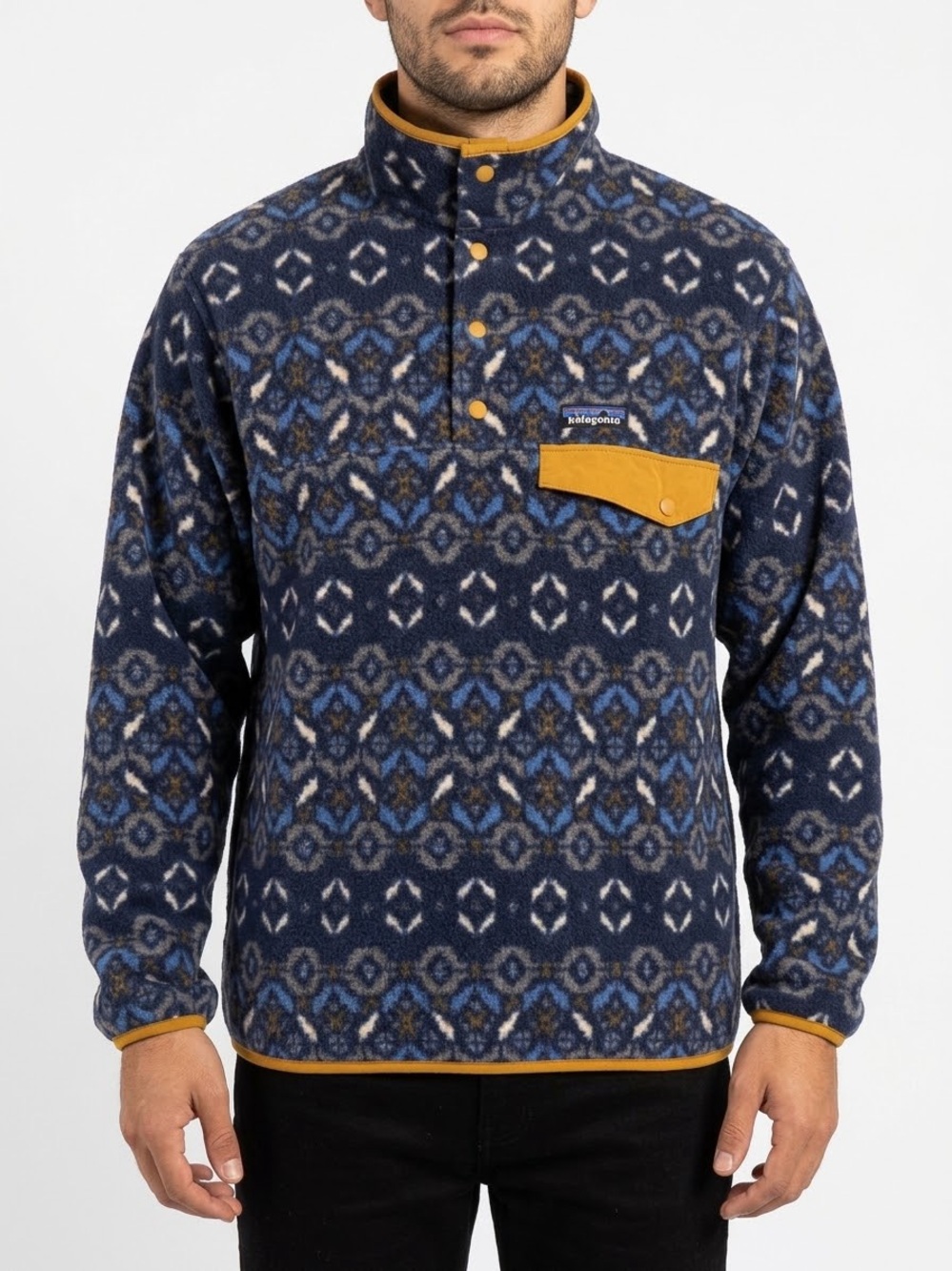 Patagonia Synchilla Snap-T Fleece Men’s S Tundra Cluster New Navy 25450